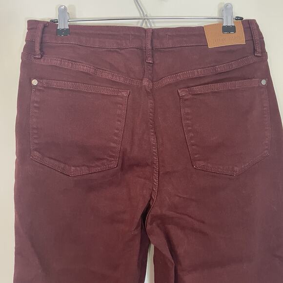Judy Blue High Waist Tummy Control Wide Leg Crop Denim Jeans Size 15/32 Oxblood - Picture 9 of 12